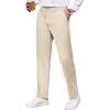 imageCOOFANDY Mens Casual Pants Classic Fit Straight Legs Flat Front Twill PantsLight Khaki