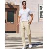 imageCOOFANDY Mens Casual Pants Classic Fit Straight Legs Flat Front Twill PantsLight Khaki