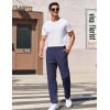 imageCOOFANDY Mens Casual Pants Classic Fit Straight Legs Flat Front Twill PantsNavy