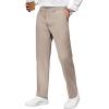 imageCOOFANDY Mens Casual Pants Classic Fit Straight Legs Flat Front Twill PantsTaupe