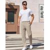 imageCOOFANDY Mens Casual Pants Classic Fit Straight Legs Flat Front Twill PantsTaupe