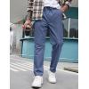 imageCOOFANDY Mens Casual Pants Elastic Waist Drawstring Chino Pants Cotton Twill Trousers with PocketsBlue