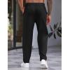imageCOOFANDY Mens Casual Pants Relaxed Fit Flat Front Expandable Waist Chino Slack TrousersBlack