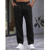 imageCOOFANDY Mens Casual Pants Relaxed Fit Flat Front Expandable Waist Chino Slack TrousersBlack
