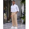 imageCOOFANDY Mens Casual Pants Relaxed Fit Flat Front Expandable Waist Chino Slack TrousersChampagne