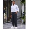 imageCOOFANDY Mens Casual Pants Relaxed Fit Flat Front Expandable Waist Chino Slack TrousersDark Blue