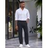 imageCOOFANDY Mens Casual Pants Relaxed Fit Flat Front Expandable Waist Chino Slack TrousersDark Blue