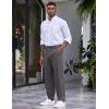 imageCOOFANDY Mens Casual Pants Relaxed Fit Flat Front Expandable Waist Chino Slack TrousersDeep Grey