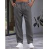 imageCOOFANDY Mens Casual Pants Relaxed Fit Flat Front Expandable Waist Chino Slack TrousersDeep Grey