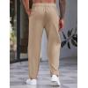 imageCOOFANDY Mens Casual Pants Relaxed Fit Flat Front Expandable Waist Chino Slack TrousersKhaki