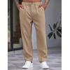 imageCOOFANDY Mens Casual Pants Relaxed Fit Flat Front Expandable Waist Chino Slack TrousersKhaki