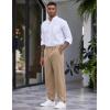 imageCOOFANDY Mens Casual Pants Relaxed Fit Flat Front Expandable Waist Chino Slack TrousersKhaki