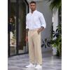 imageCOOFANDY Mens Casual Pants Relaxed Fit Flat Front Expandable Waist Chino Slack TrousersLight Coffee