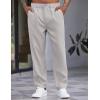 imageCOOFANDY Mens Casual Pants Relaxed Fit Flat Front Expandable Waist Chino Slack TrousersLight Grey