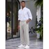 imageCOOFANDY Mens Casual Pants Relaxed Fit Flat Front Expandable Waist Chino Slack TrousersLight Grey