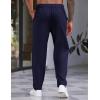 imageCOOFANDY Mens Casual Pants Relaxed Fit Flat Front Expandable Waist Chino Slack TrousersNavy Blue