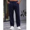 imageCOOFANDY Mens Casual Pants Relaxed Fit Flat Front Expandable Waist Chino Slack TrousersNavy Blue