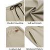 imageCOOFANDY Mens Casual Shorts Cotton Elastic Waist Drawstring Shorts Lightweight Summer Beach Shorts2 Pack  Dark Grey  Light Khaki