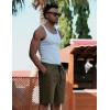imageCOOFANDY Mens Casual Shorts Cotton Elastic Waist Drawstring Shorts Lightweight Summer Beach ShortsArmy Green