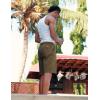 imageCOOFANDY Mens Casual Shorts Cotton Elastic Waist Drawstring Shorts Lightweight Summer Beach ShortsArmy Green