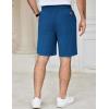 imageCOOFANDY Mens Casual Shorts Cotton Elastic Waist Drawstring Shorts Lightweight Summer Beach ShortsBlue