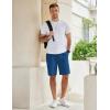 imageCOOFANDY Mens Casual Shorts Cotton Elastic Waist Drawstring Shorts Lightweight Summer Beach ShortsBlue