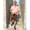 imageCOOFANDY Mens Casual Shorts Cotton Elastic Waist Drawstring Shorts Lightweight Summer Beach ShortsBrown