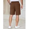 imageCOOFANDY Mens Casual Shorts Cotton Elastic Waist Drawstring Shorts Lightweight Summer Beach ShortsBrown2