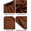 imageCOOFANDY Mens Casual Shorts Cotton Elastic Waist Drawstring Shorts Lightweight Summer Beach ShortsClay Brown