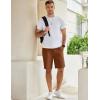 imageCOOFANDY Mens Casual Shorts Cotton Elastic Waist Drawstring Shorts Lightweight Summer Beach ShortsClay Brown