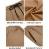 imageCOOFANDY Mens Casual Shorts Cotton Elastic Waist Drawstring Shorts Lightweight Summer Beach ShortsDark Khaki