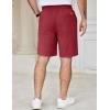 imageCOOFANDY Mens Casual Shorts Cotton Elastic Waist Drawstring Shorts Lightweight Summer Beach ShortsDark Red