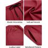 imageCOOFANDY Mens Casual Shorts Cotton Elastic Waist Drawstring Shorts Lightweight Summer Beach ShortsDark Red