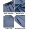 imageCOOFANDY Mens Casual Shorts Cotton Elastic Waist Drawstring Shorts Lightweight Summer Beach ShortsDenim Blue