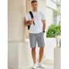 imageCOOFANDY Mens Casual Shorts Cotton Elastic Waist Drawstring Shorts Lightweight Summer Beach ShortsGrey