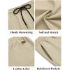 imageCOOFANDY Mens Casual Shorts Cotton Elastic Waist Drawstring Shorts Lightweight Summer Beach ShortsKhaki