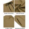 imageCOOFANDY Mens Casual Shorts Cotton Elastic Waist Drawstring Shorts Lightweight Summer Beach ShortsLight Brown