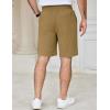 imageCOOFANDY Mens Casual Shorts Cotton Elastic Waist Drawstring Shorts Lightweight Summer Beach ShortsLight Brown
