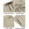 imageCOOFANDY Mens Casual Shorts Cotton Elastic Waist Drawstring Shorts Lightweight Summer Beach ShortsLight Khaki