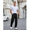 imageCOOFANDY Mens Casual Sweatpants Open Bottom Lounge Pants Lightweight Baggy Workout Yoga Track PantsBlack