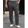 imageCOOFANDY Mens Classic Casual Dress Pants Expandable Waist Suit Pant Slim Fit Flat Front SlacksDark Gery