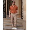 imageCOOFANDY Mens Classic Casual Dress Pants Expandable Waist Suit Pant Slim Fit Flat Front SlacksKhaki