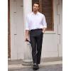 imageCOOFANDY Mens Classic Fit Flat Front Dress Pants No Iron Premium Casual Pants Expandable Waist Suit PantsBlack