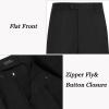 imageCOOFANDY Mens Classic Fit Flat Front Dress Pants No Iron Premium Casual Pants Expandable Waist Suit PantsBlack