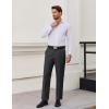imageCOOFANDY Mens Classic Fit Flat Front Dress Pants No Iron Premium Casual Pants Expandable Waist Suit PantsDark Grey