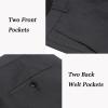 imageCOOFANDY Mens Classic Fit Flat Front Dress Pants No Iron Premium Casual Pants Expandable Waist Suit PantsDark Grey