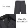 imageCOOFANDY Mens Classic Fit Flat Front Dress Pants No Iron Premium Casual Pants Expandable Waist Suit PantsDark Grey