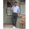 imageCOOFANDY Mens Classic Fit Flat Front Dress Pants No Iron Premium Casual Pants Expandable Waist Suit PantsDark Grey