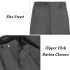 imageCOOFANDY Mens Classic Fit Flat Front Dress Pants No Iron Premium Casual Pants Expandable Waist Suit PantsGrey