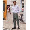 imageCOOFANDY Mens Classic Fit Flat Front Dress Pants No Iron Premium Casual Pants Expandable Waist Suit PantsGrey